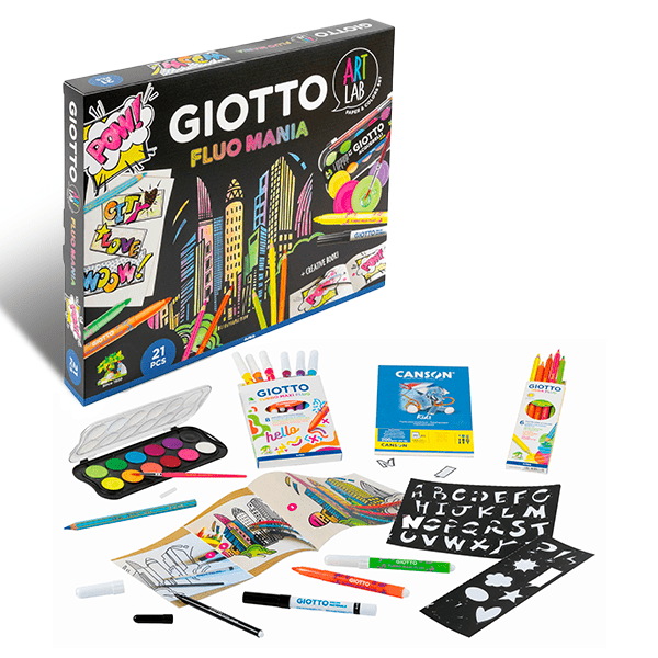 giotto giotto art lab fluo mania set creativo 582500 - foto 1