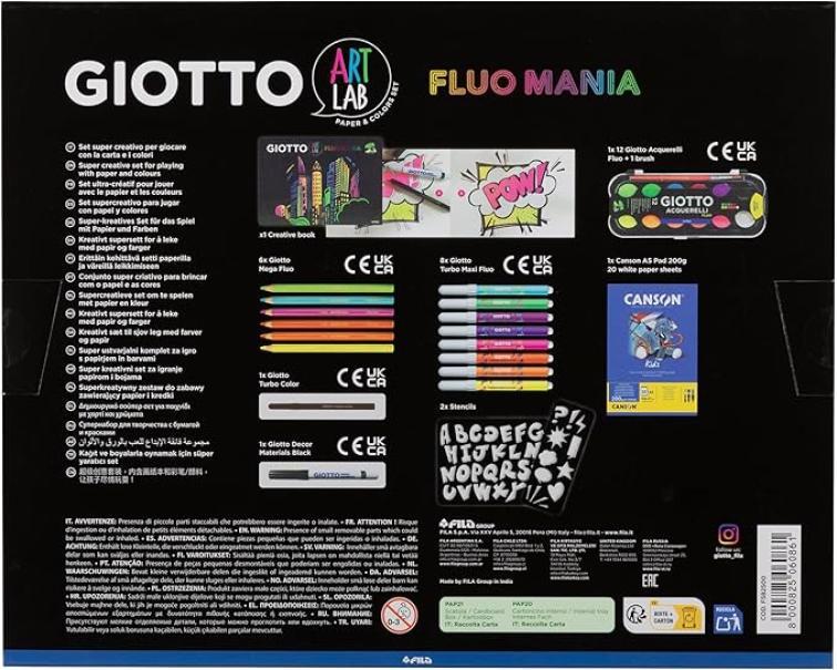 giotto giotto art lab fluo mania set creativo 582500 - foto 4