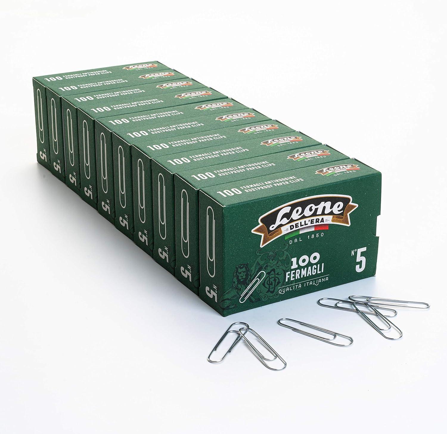 leone dell'era leone dell'era 10 scatole da 100 fermagli zincati n. 5 conf. da 100 pz lunghezza 49 mm - foto 1