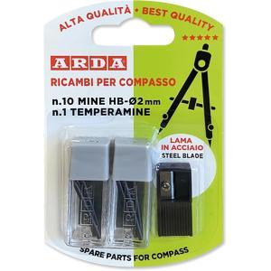 10 mine hb diametro 2 mm ricambi per compasso con temperino