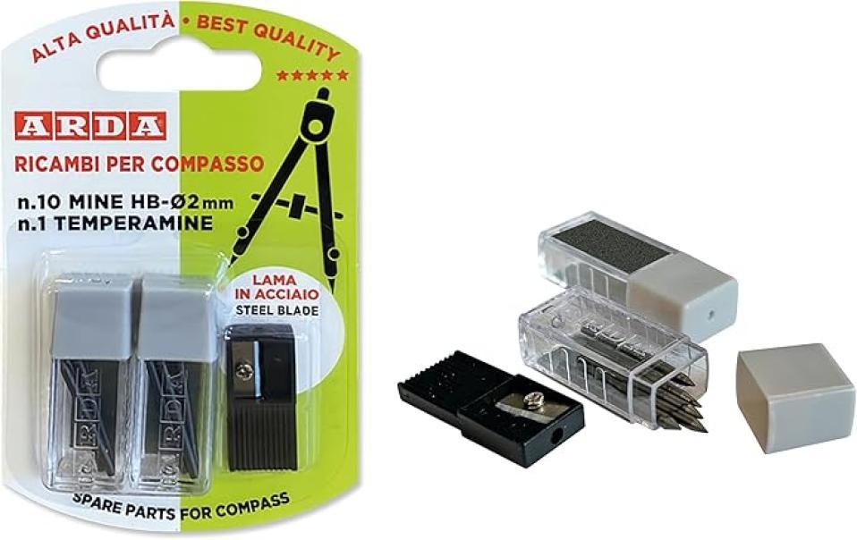 arda arda 10 mine hb diametro 2 mm ricambi per compasso con temperino - foto 2