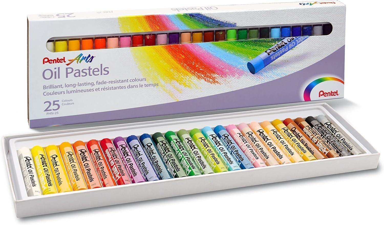 pentel pentel arts pastelli ad olio confezione da 25 pezzi colori assortiti - foto 1