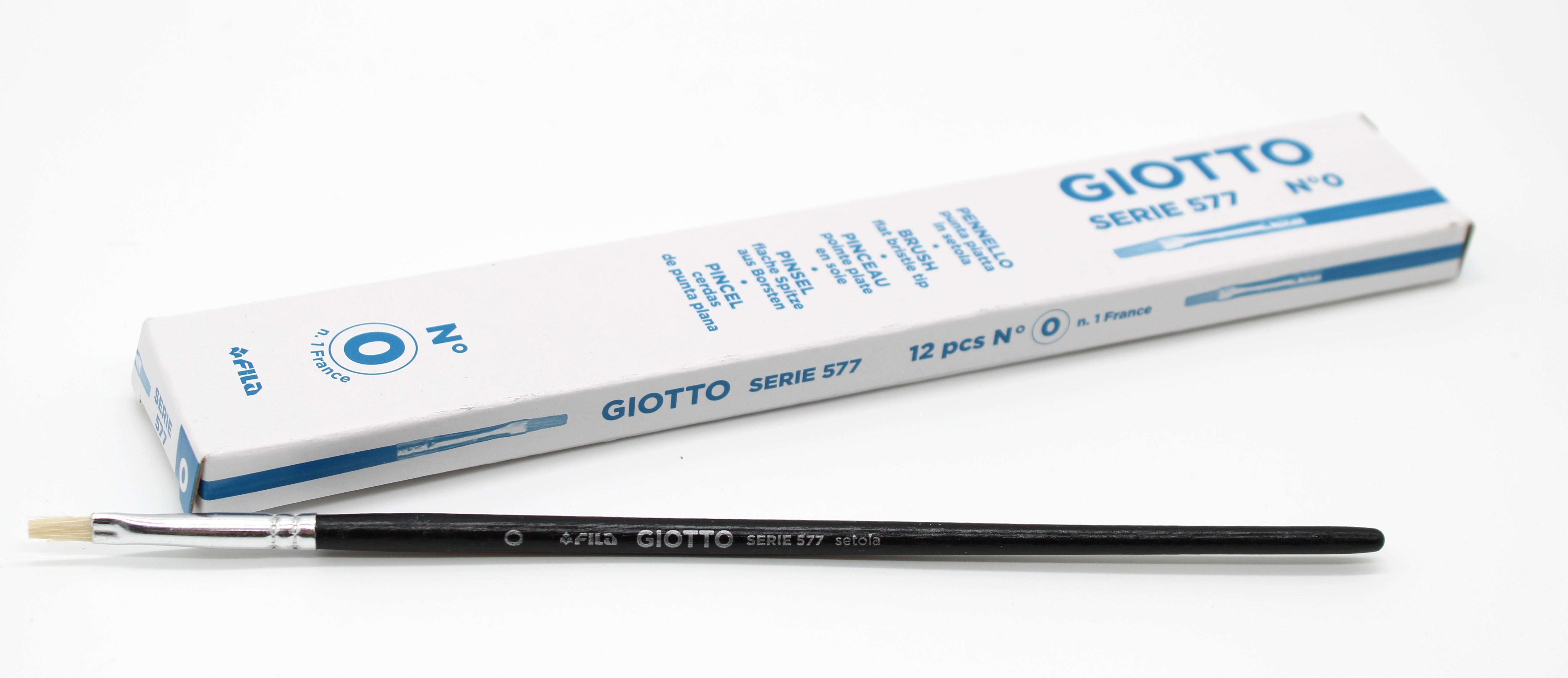 giotto giotto pennello piatto 577 n.0 confezione da 12 pezzi - foto 1