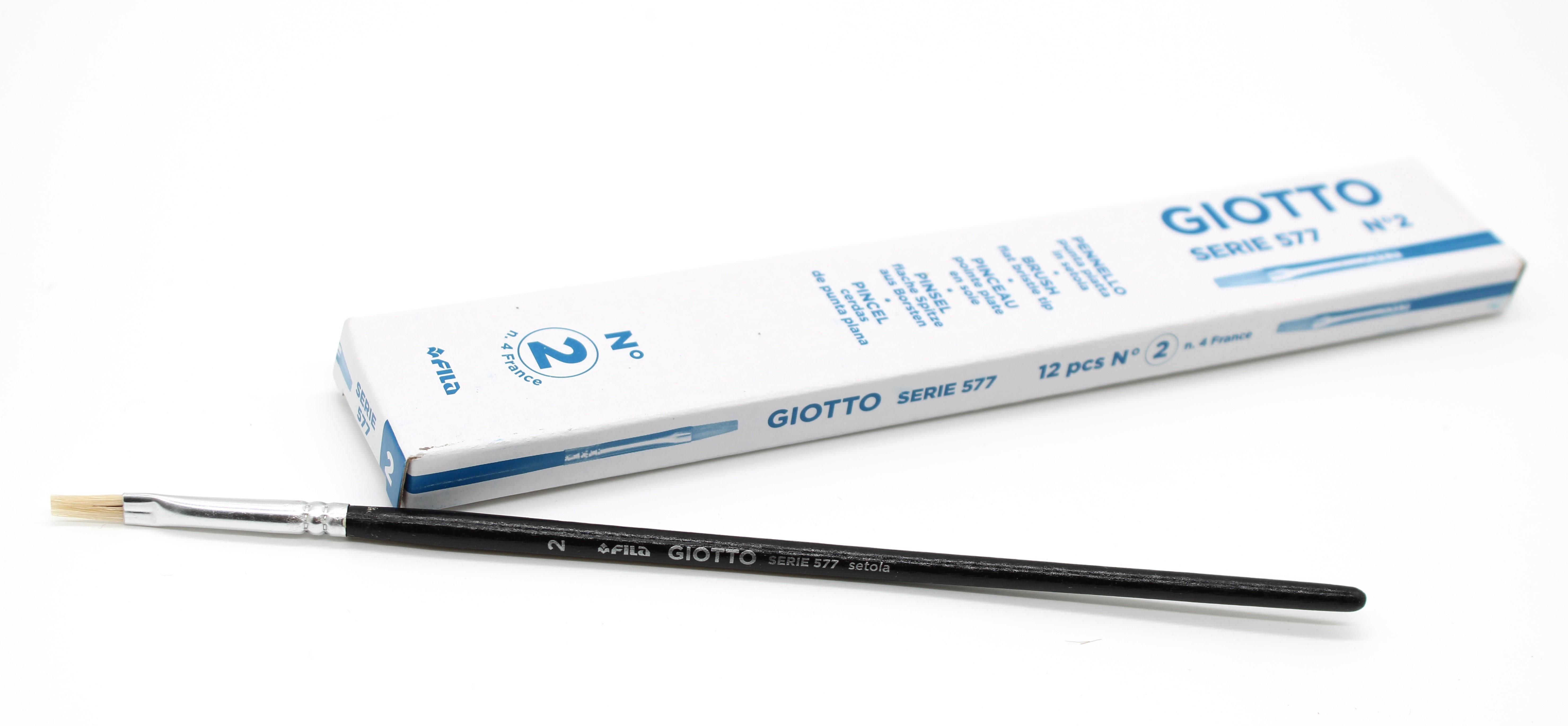 giotto giotto pennello piatto 577 n.2 confezione da 12 pezzi - foto 1