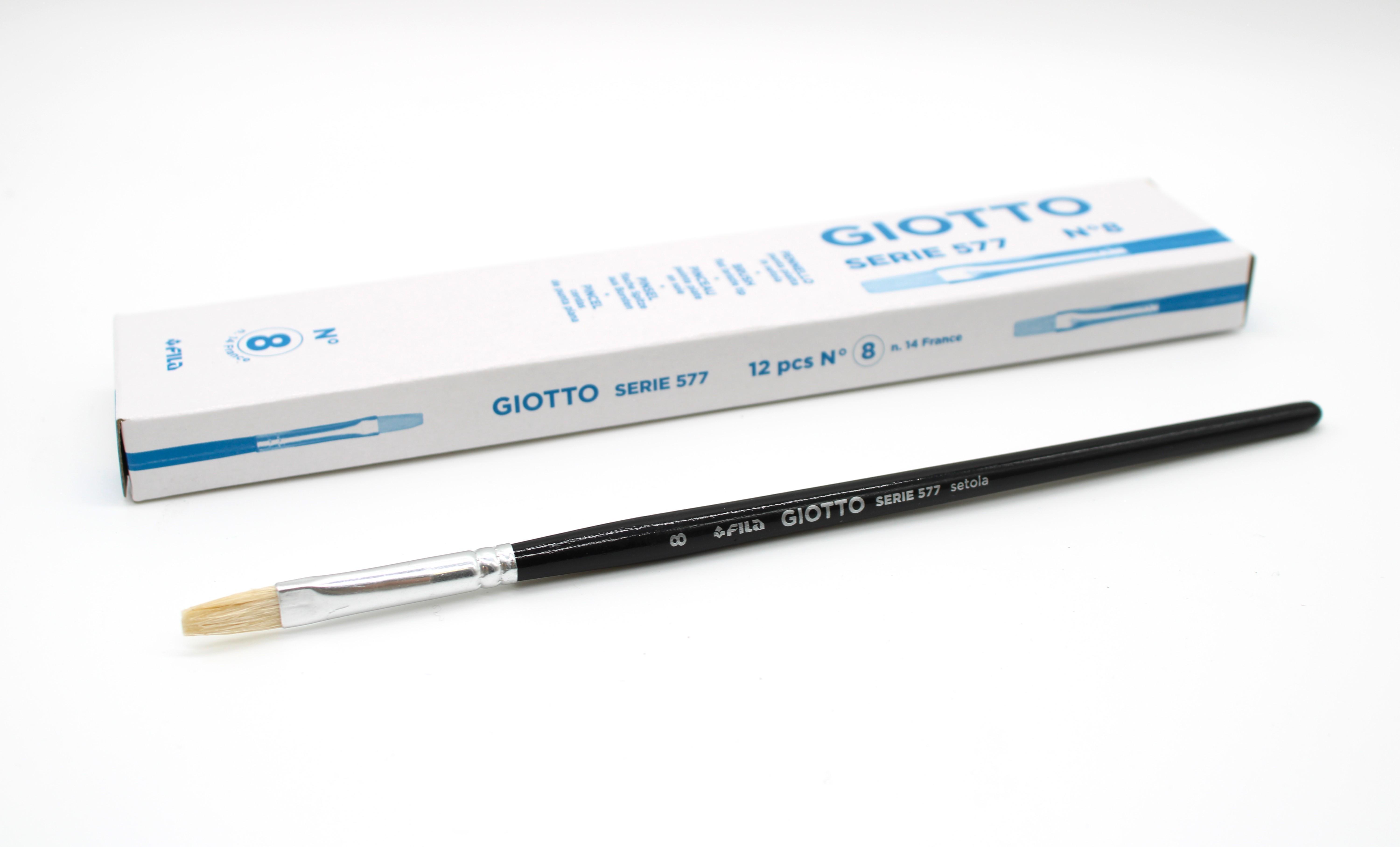 giotto giotto pennello piatto 577 n.8 confezione da 12 pezzi - foto 1