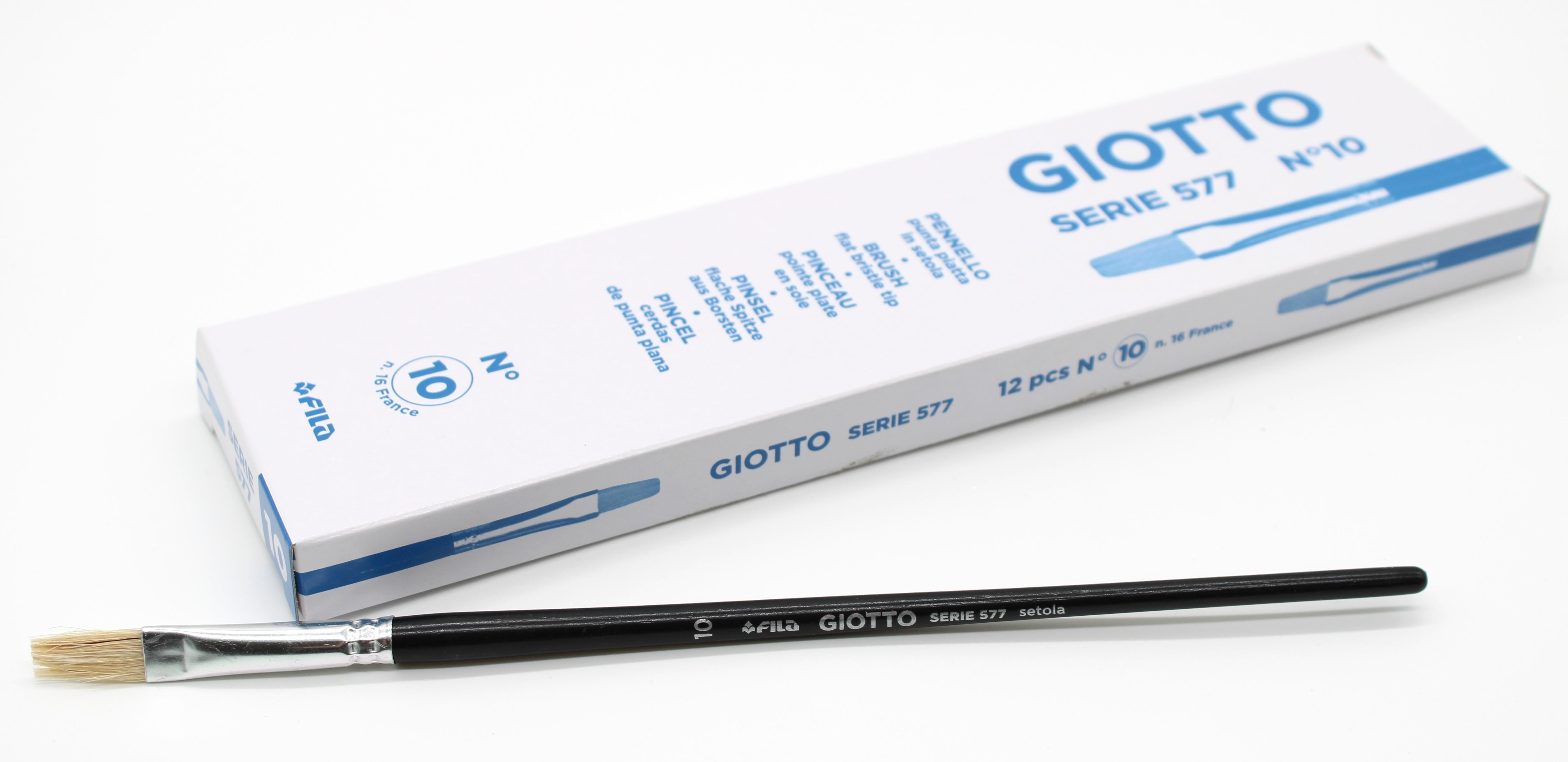 giotto giotto pennello piatto 577 n.10 confezione da 12 pezzi - foto 1