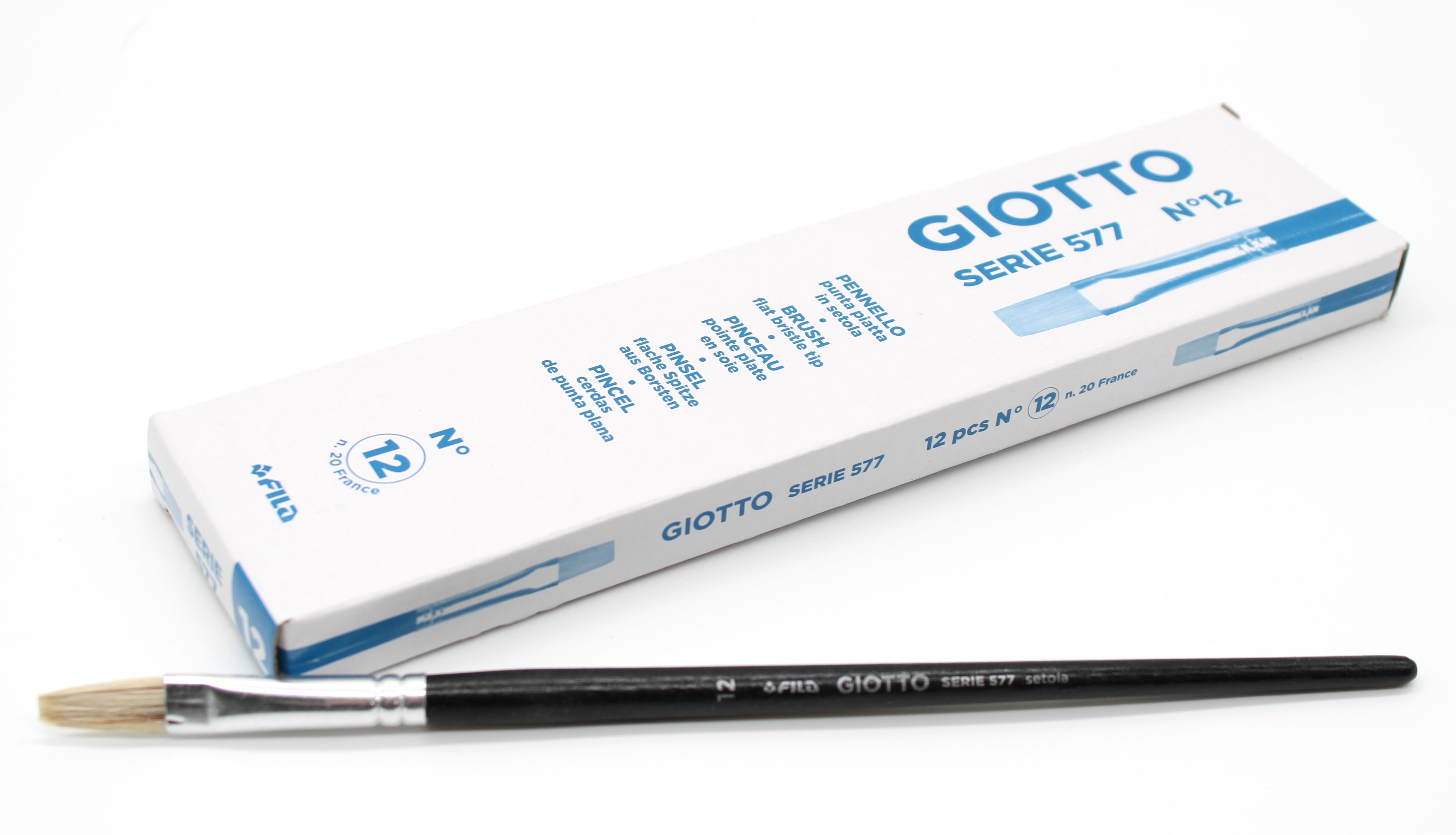 giotto giotto pennello piatto 577 n.12 confezione da 12 pezzi - foto 1