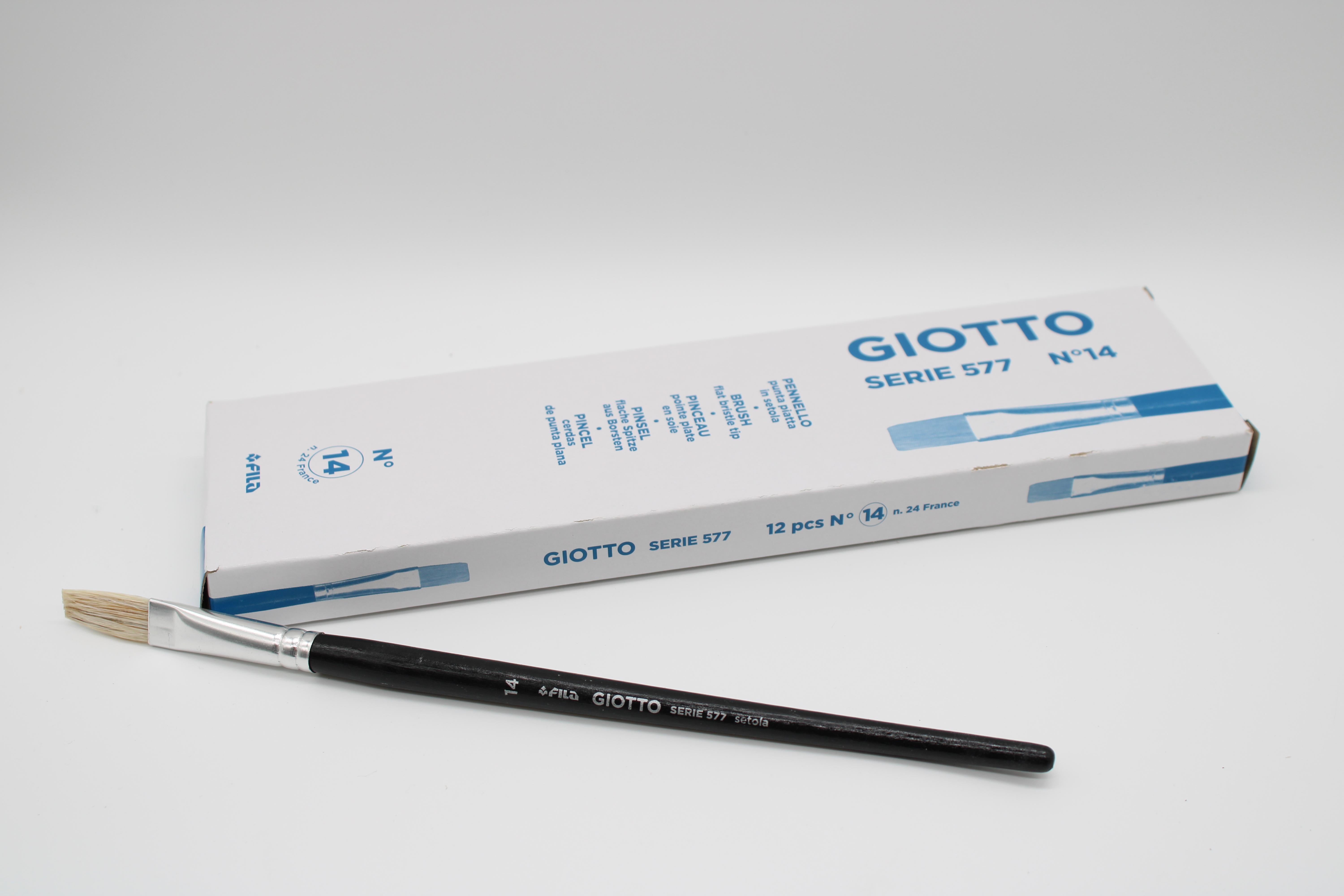 giotto giotto pennello piatto 577 n.14 confezione da 12 pezzi - foto 1