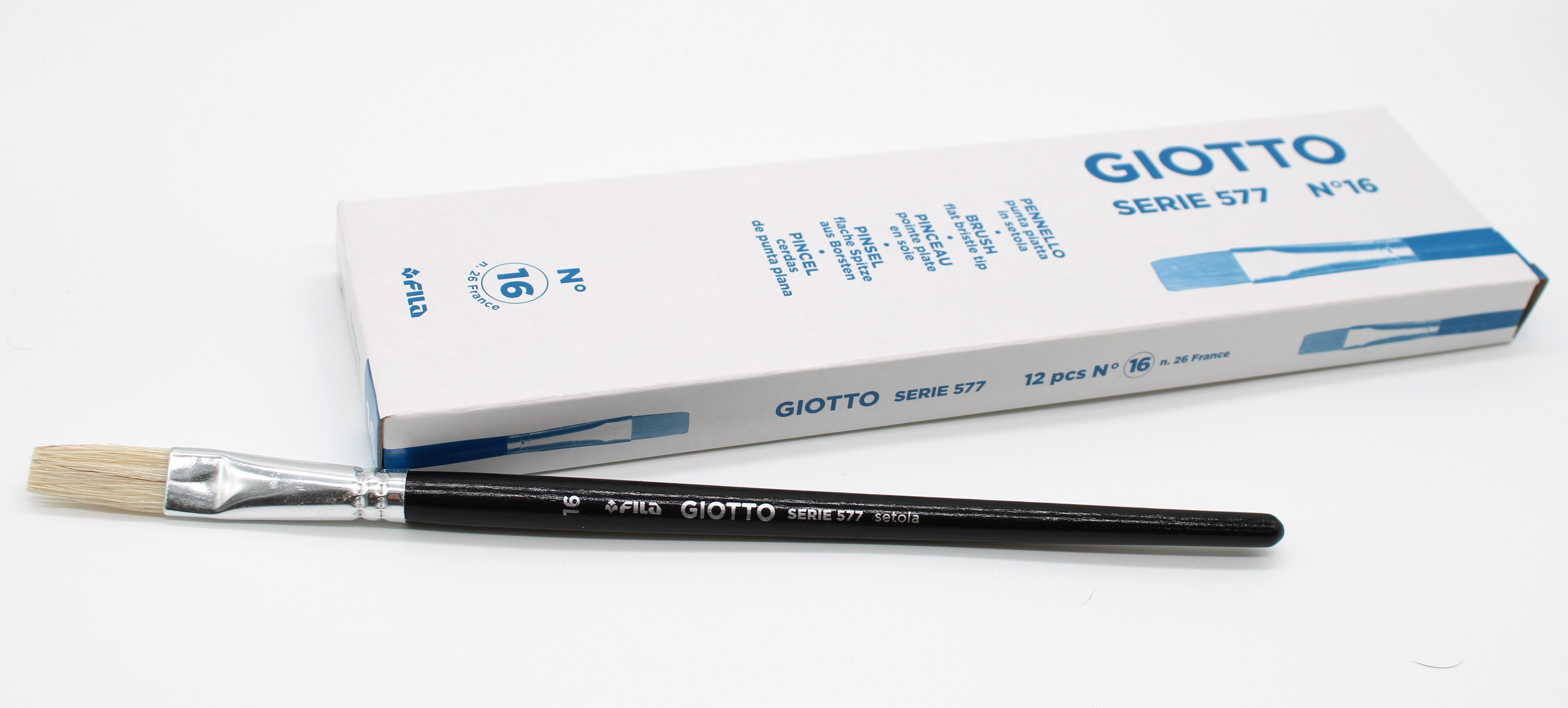 giotto giotto pennello piatto 577 n.16 confezione da 12 pezzi - foto 1