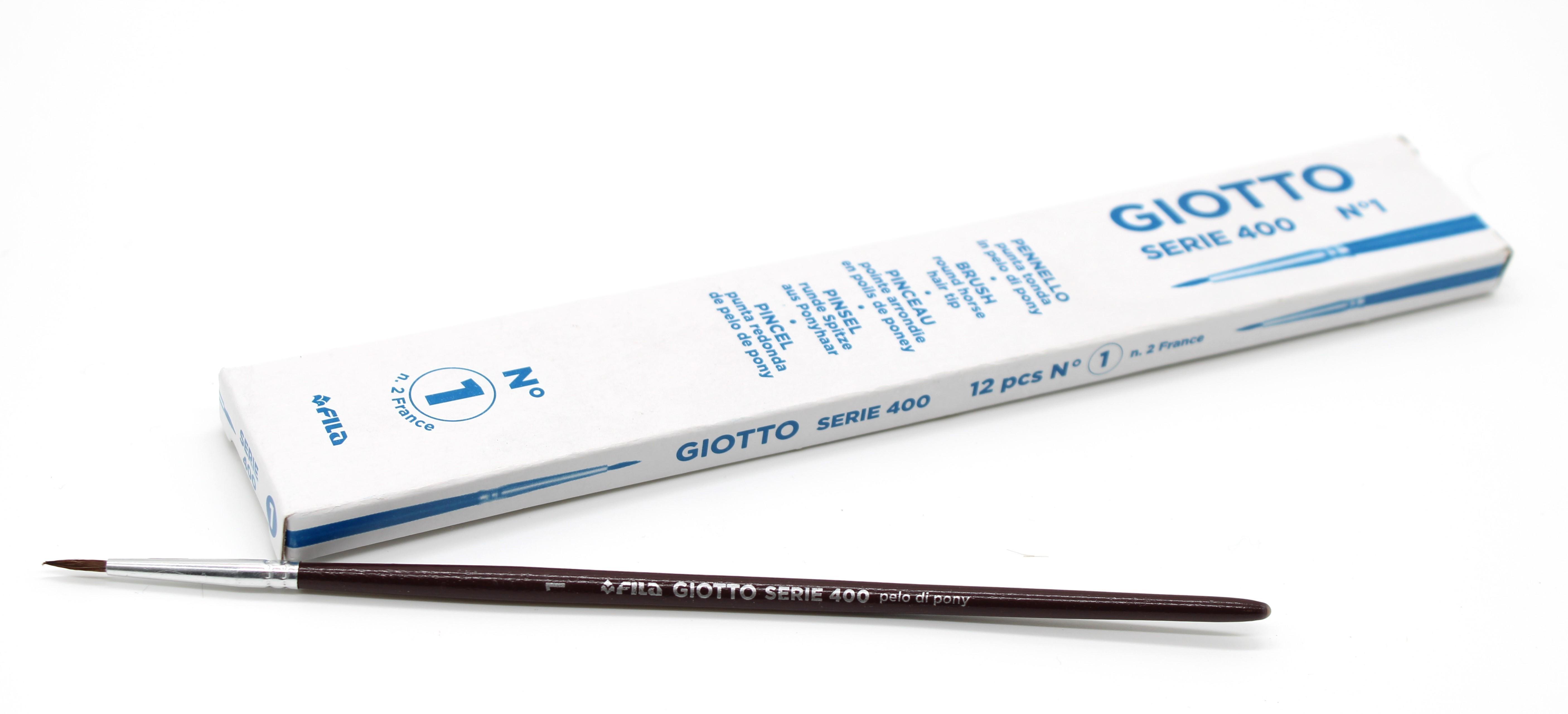 giotto giotto pennello tondo 400 n.1 confezione da 12 pezzi - foto 1