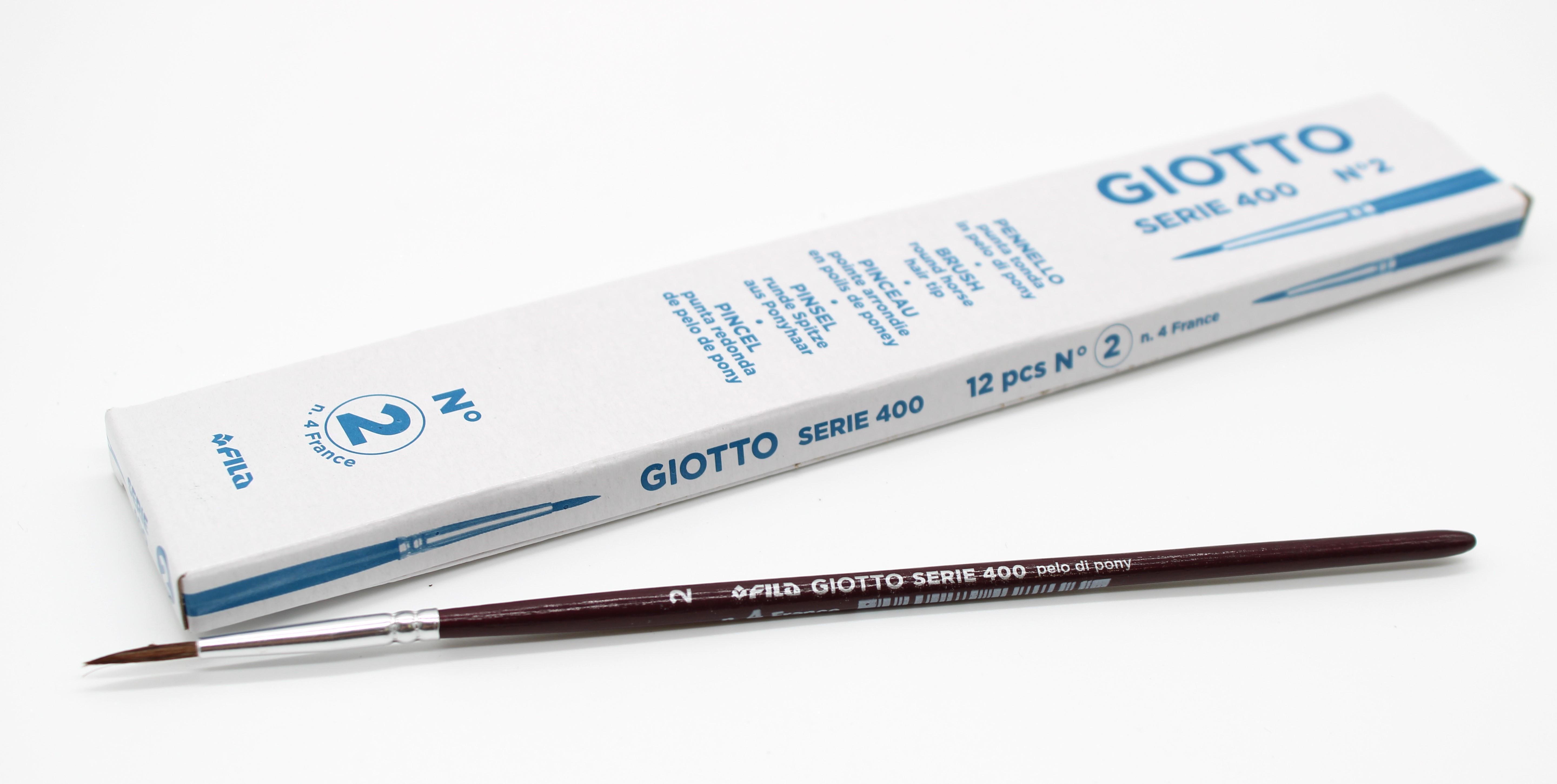 giotto giotto pennello tondo 400 n.2 confezione da 12 pezzi - foto 1