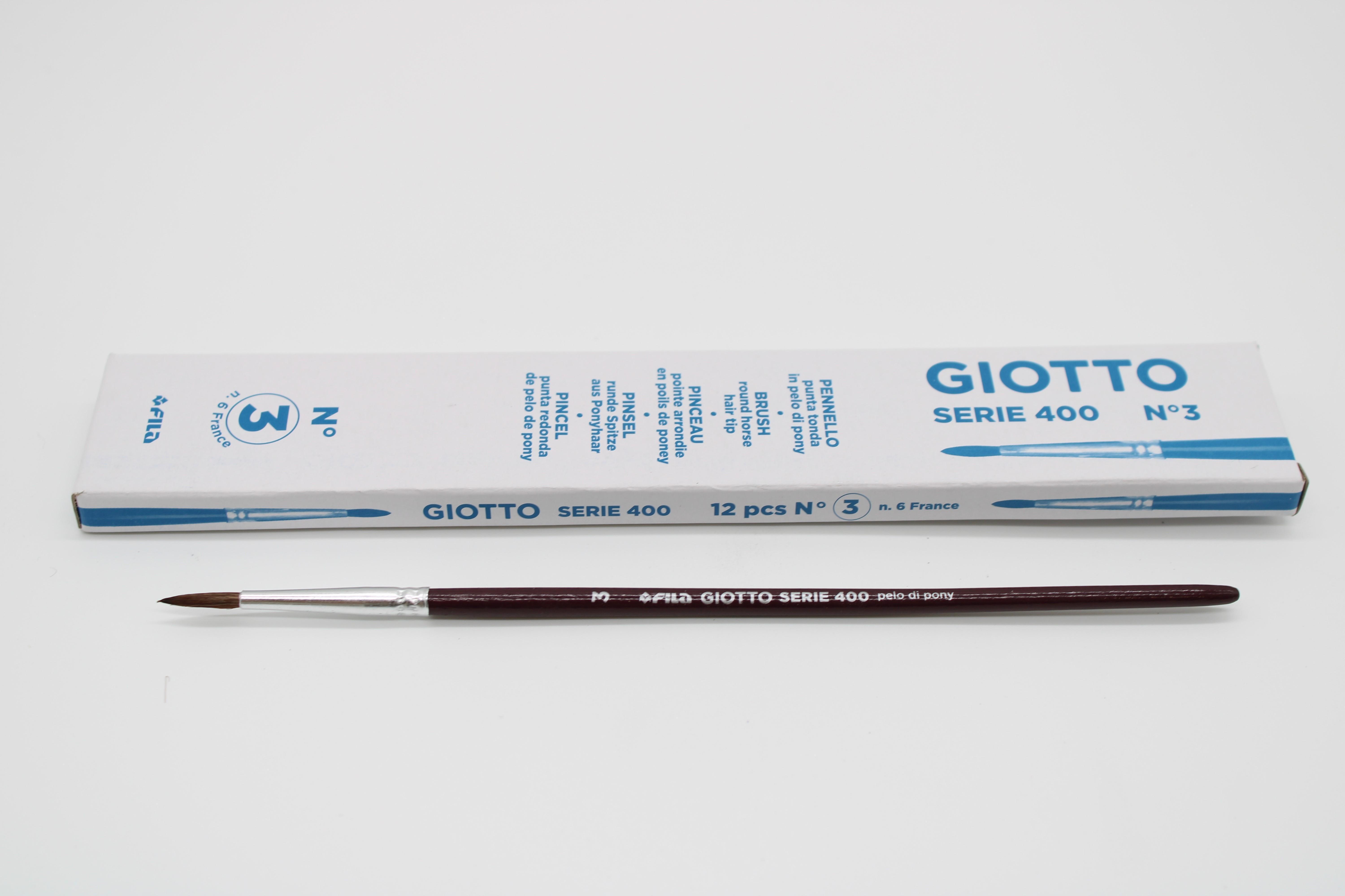giotto giotto pennello tondo 400 n.3 confezione da 12 pezzi - foto 1