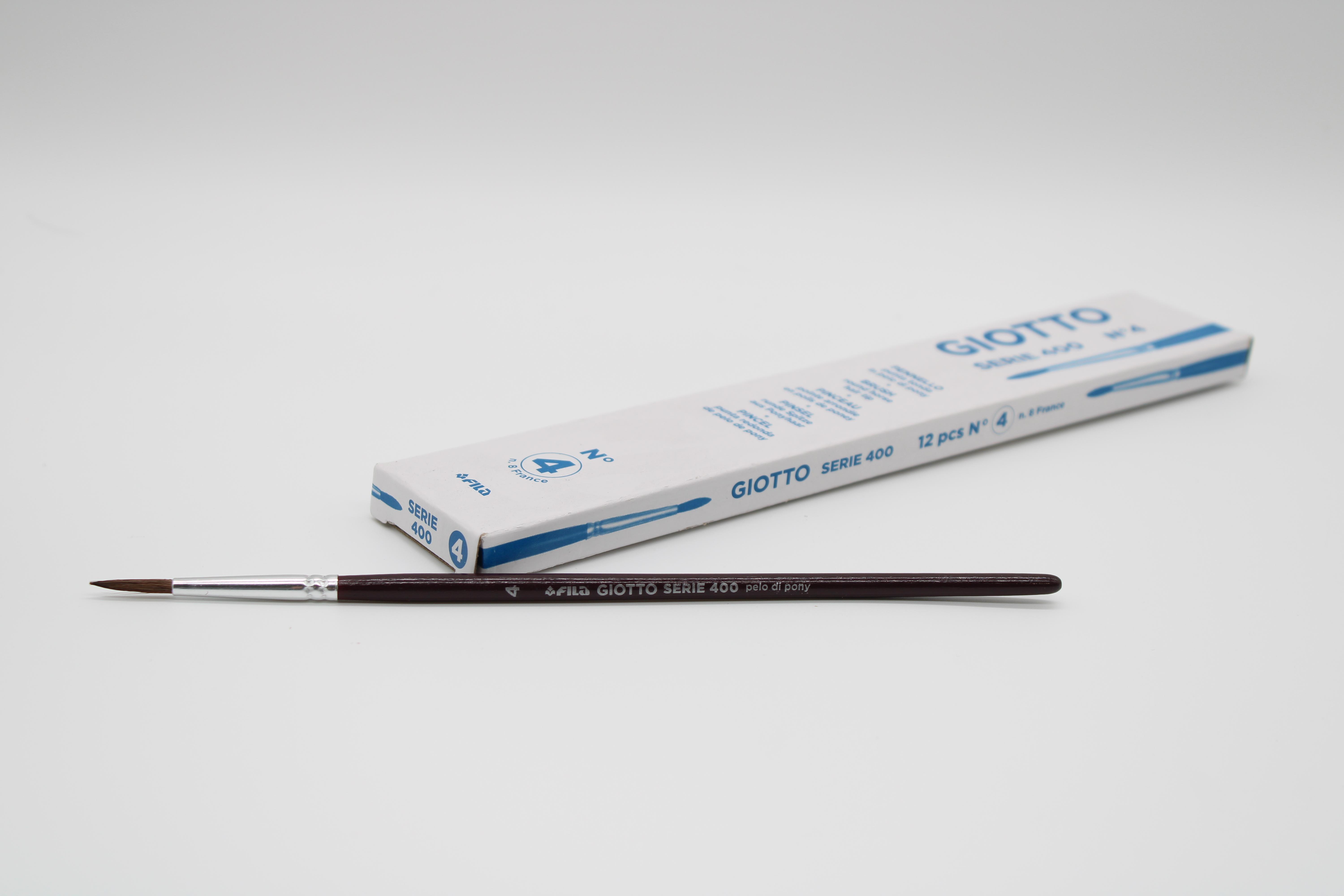 giotto giotto pennello tondo 400 n.4 confezione da 12 pezzi - foto 1