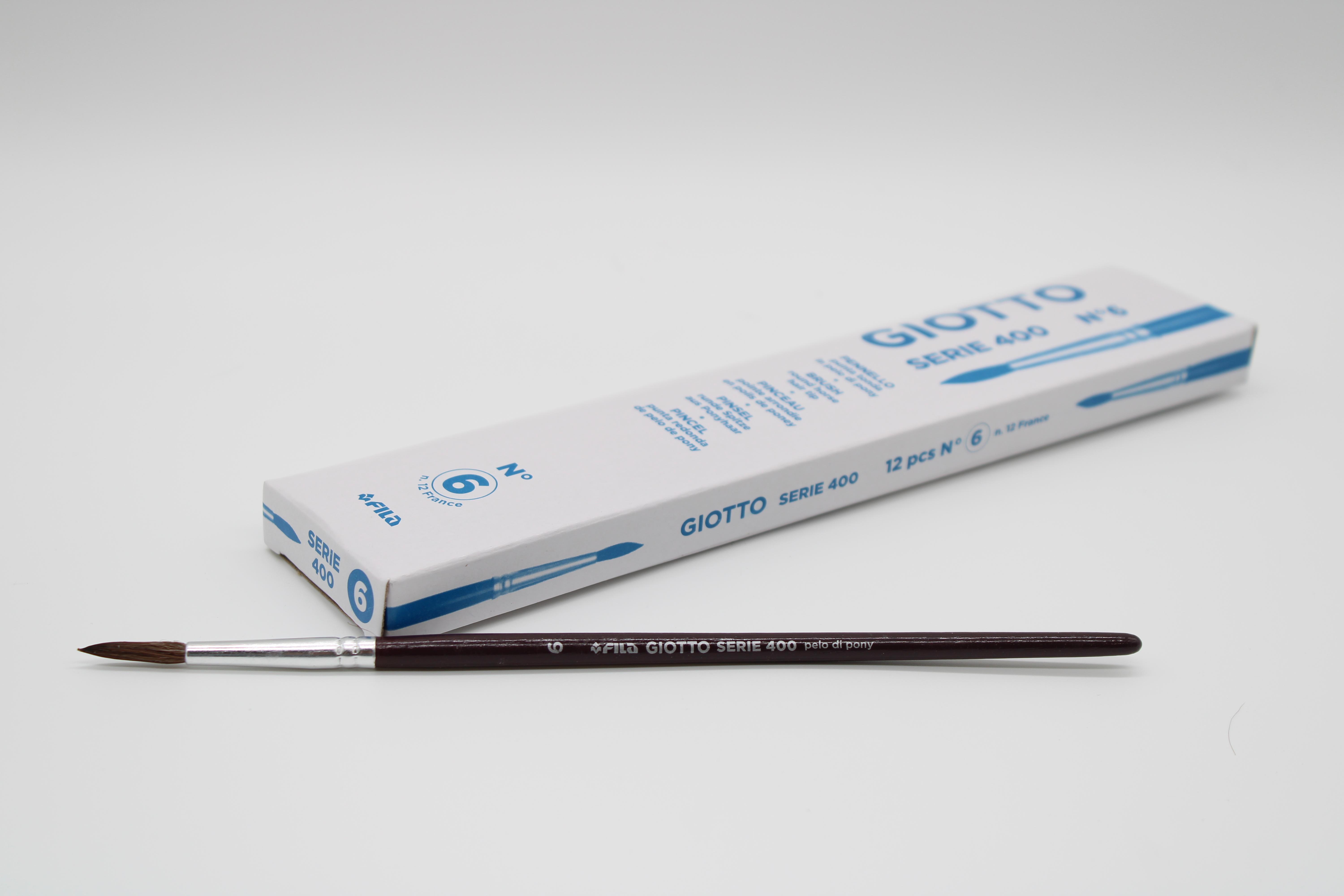 giotto giotto pennello tondo 400 n.6 confezione da 12 pezzi - foto 1