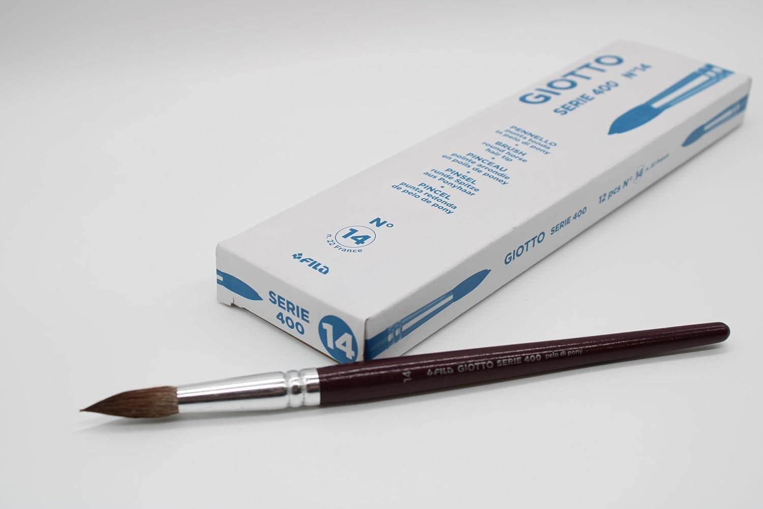 giotto giotto pennello tondo 400 n.14 confezione da 12 pezzi - foto 1