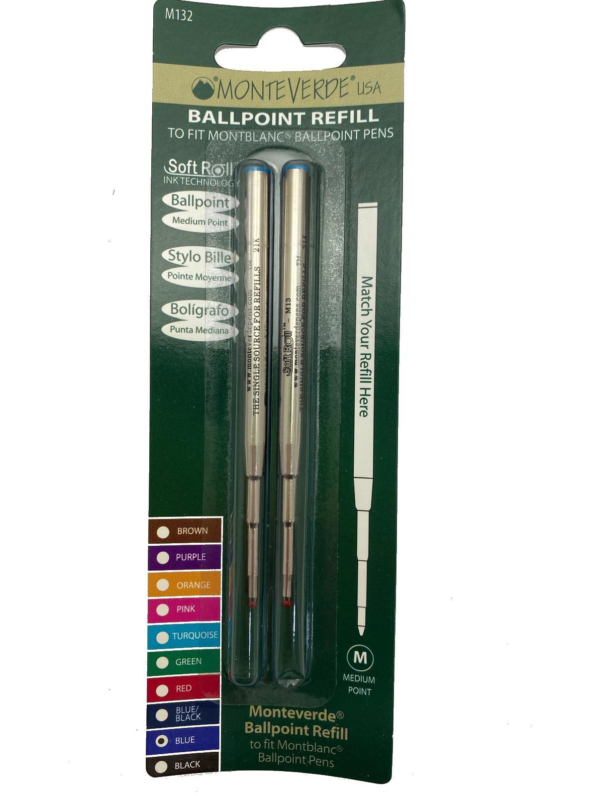 monteverde monteverde refill ballpoint punta media blister da 2 pz. colore blu - foto 1