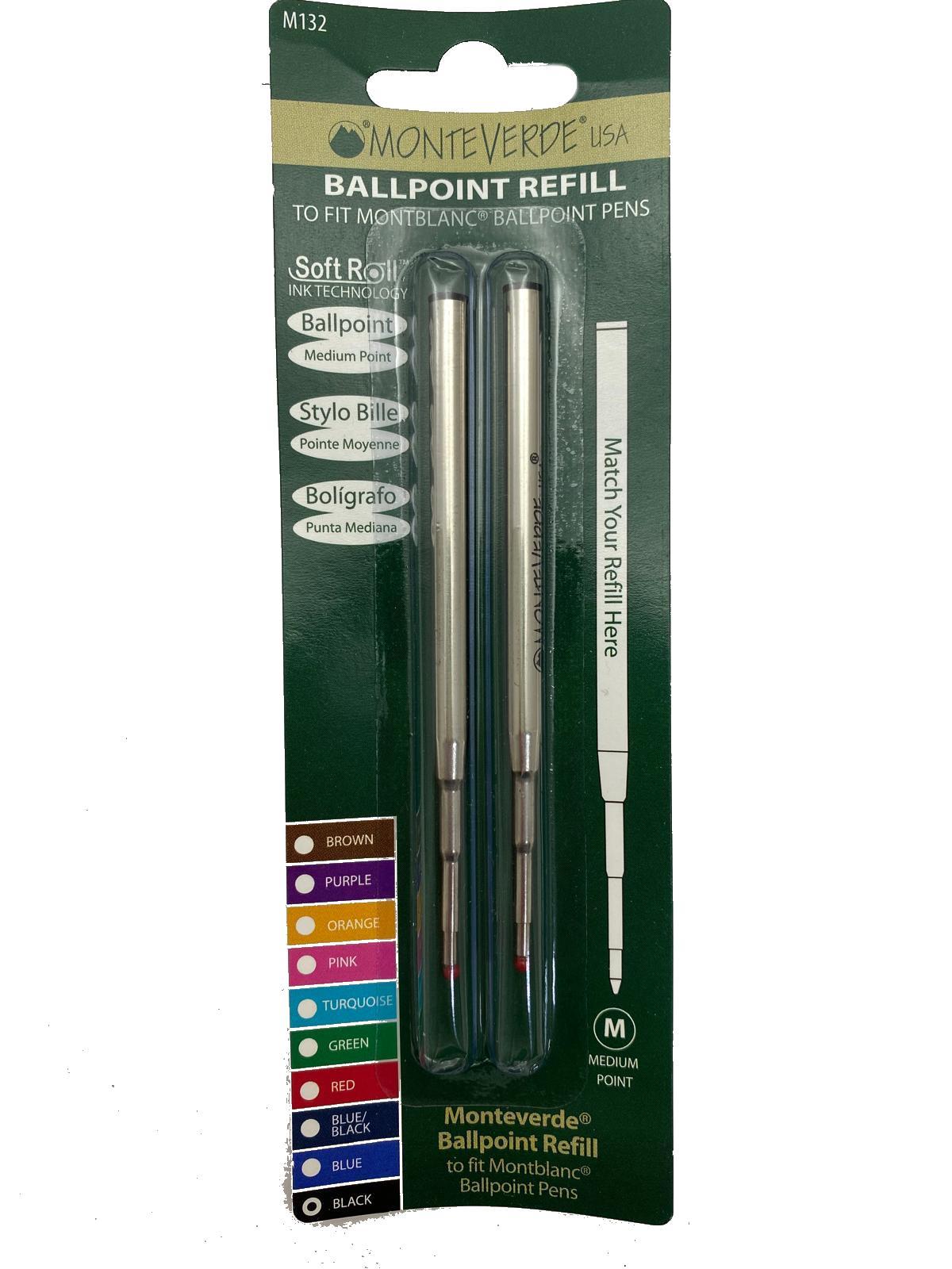 monteverde monteverde refill ballpoint punta media blister da 2 pz. colore nero - foto 1