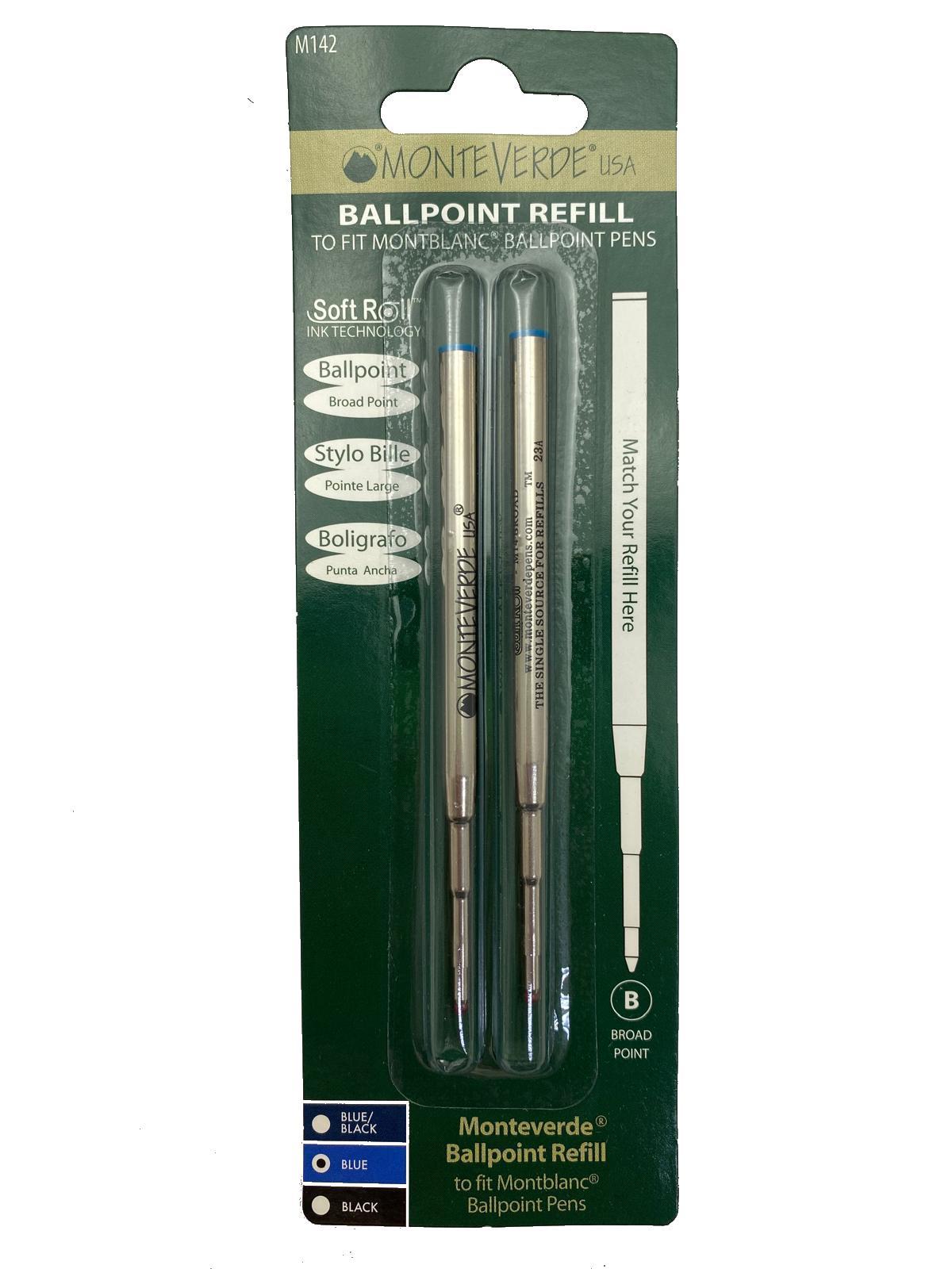 monteverde monteverde refill ballpoint punta broad blister da 2 pz. colore blu - foto 1