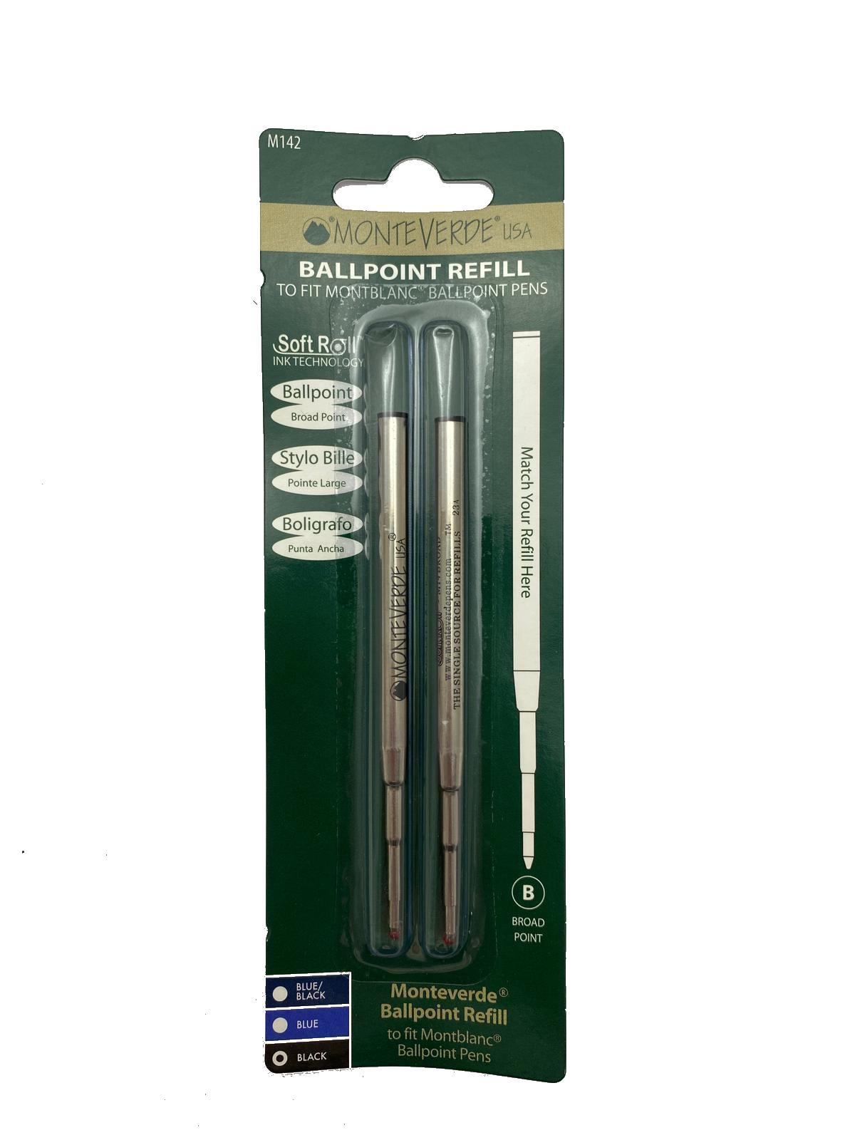 monteverde monteverde refill ballpoint punta broad blister da 2 pz. colore nero - foto 1