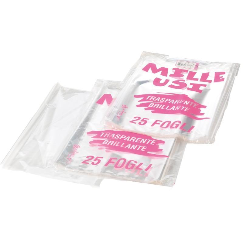 p.n.p. plast pnp cellophan trasparente 25 fogli 100x130 cm - foto 1