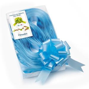 30 pz fiocco strip coccarda autotirante 31mm celeste 06