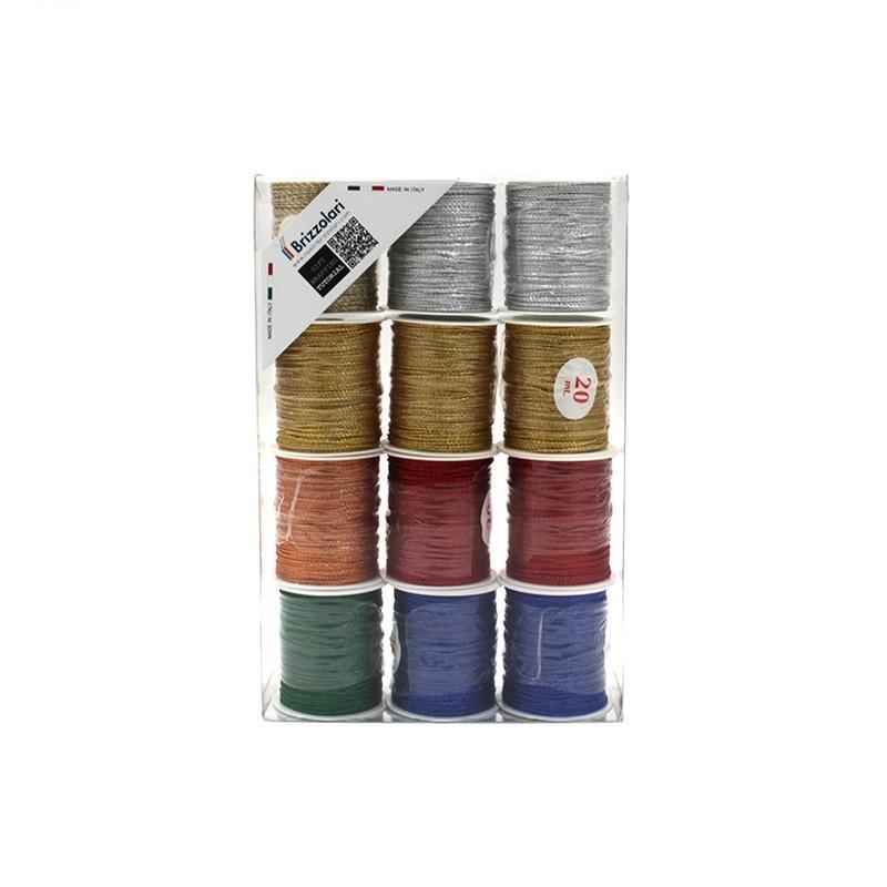 brizzolari brizzolari 12 pz. rocchette cordonetto 505 2 capi 20mt colori assortiti - foto 1