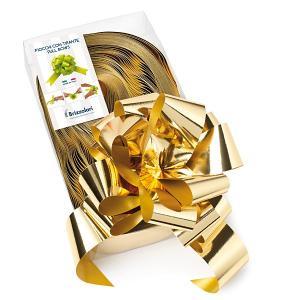 30 pz fiocco strip coccarda autotirante 50 mm oro lucida 03