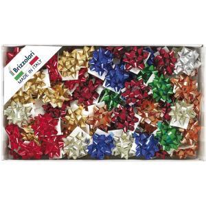 100 pz. coccarde stelle mini 6,5 mm 2970 colori assortiti metallizzati