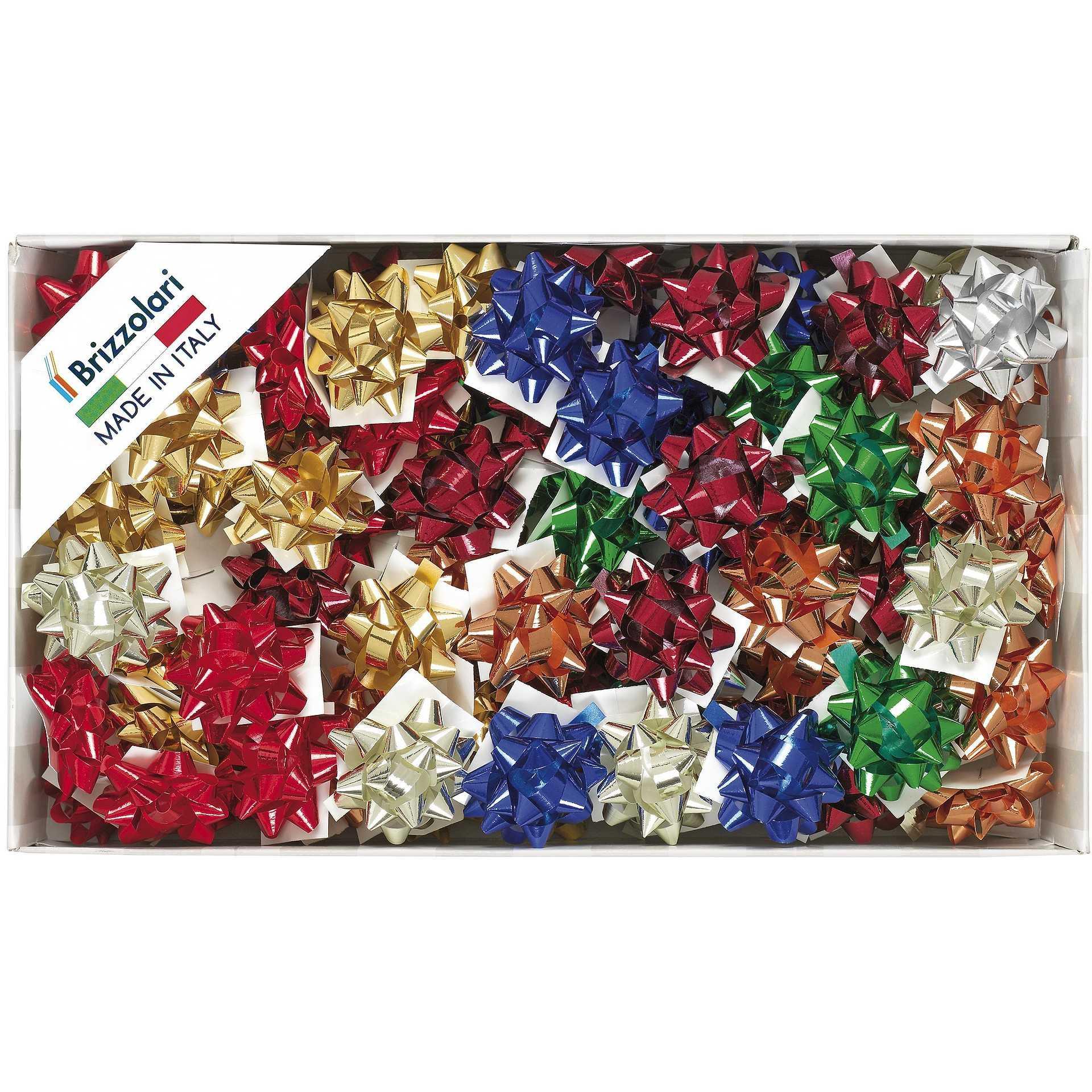 brizzolari brizzolari 100 pz. coccarde stelle mini 6,5 mm 2970 colori assortiti metallizzati - foto 1