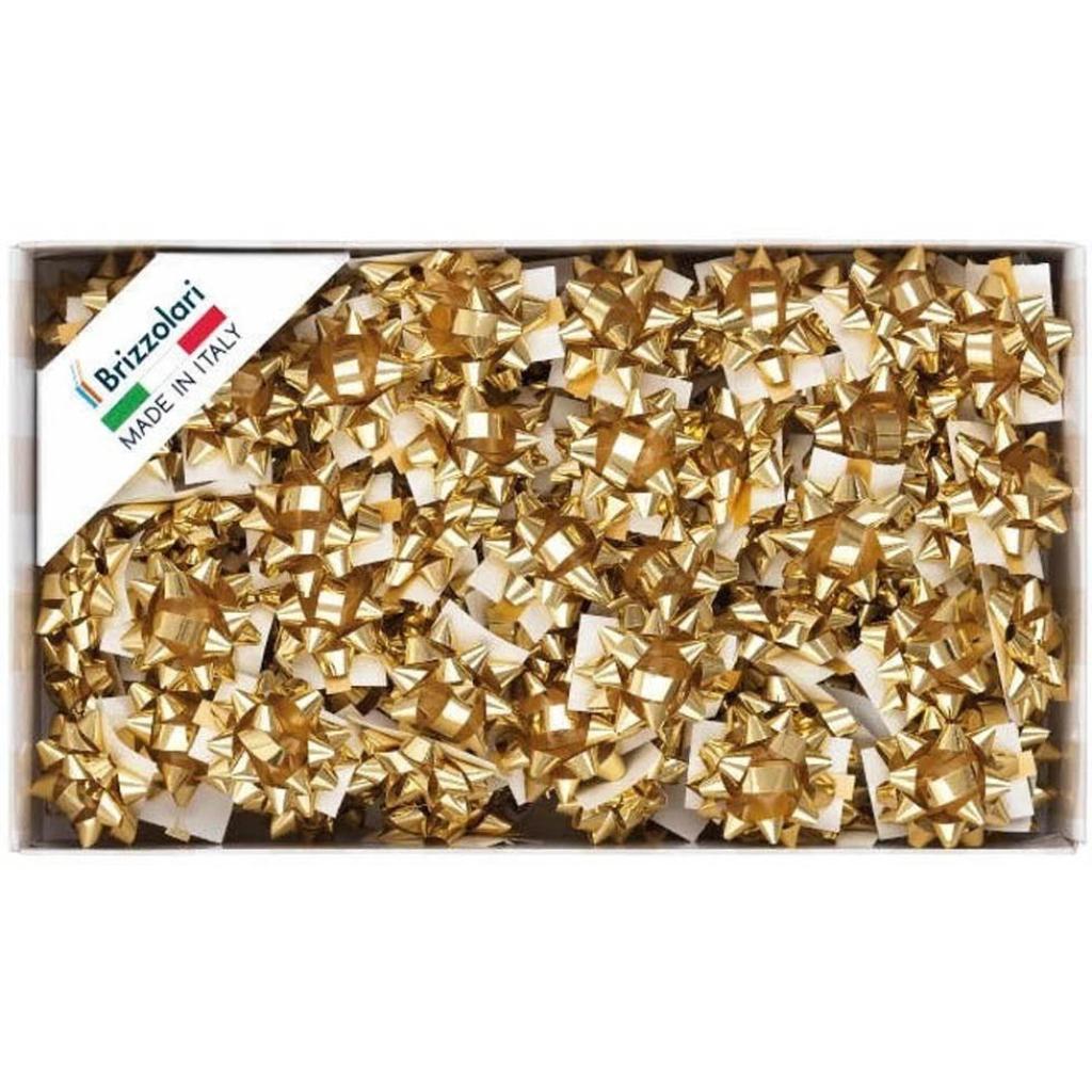 brizzolari brizzolari 100 pz. coccarde stelle mini 6,5 mm 2970 colore oro metallico - foto 1
