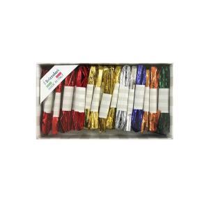 50 pz. matassine in rafia nastrini 5mmx3mt colori natalizi lucidi assortiti