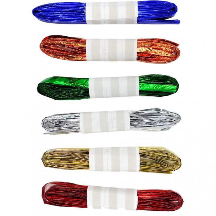 brizzolari brizzolari 50 pz. matassine in rafia nastrini 5mmx3mt colori natalizi lucidi assortiti - foto 2