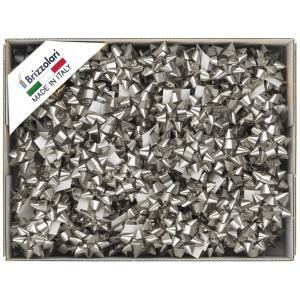100 pz. coccarde stelle media 14mm autoadesive argento metal 04