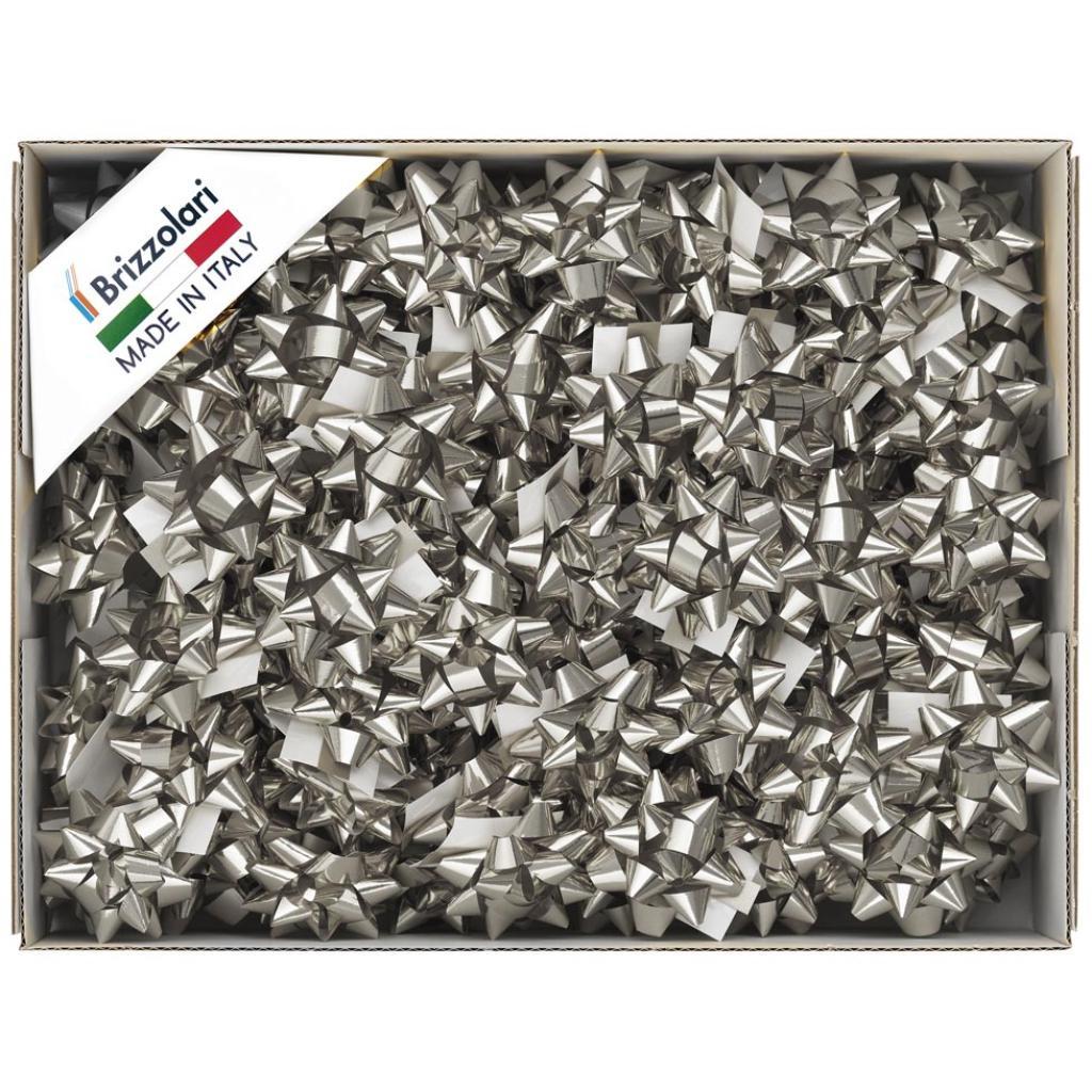 brizzolari brizzolari 100 pz. coccarde stelle media 14mm autoadesive argento metal 04 - foto 1