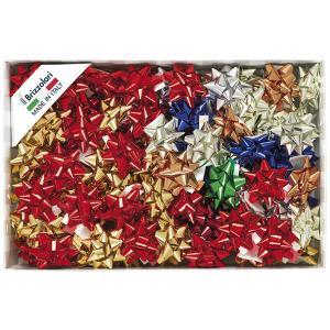 100 pz. coccarde stelle medie 14mm autoadesive colori assortiti metal 3170