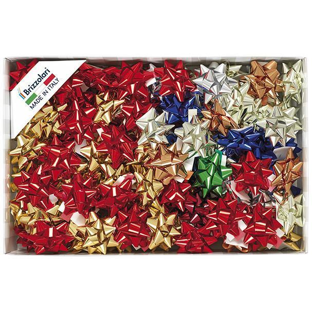 brizzolari brizzolari 100 pz. coccarde stelle medie 14mm autoadesive colori assortiti metal 3170 - foto 1