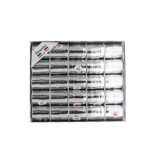 25 pz. rocchetti nastri regalo 10mmx10mt argento metal