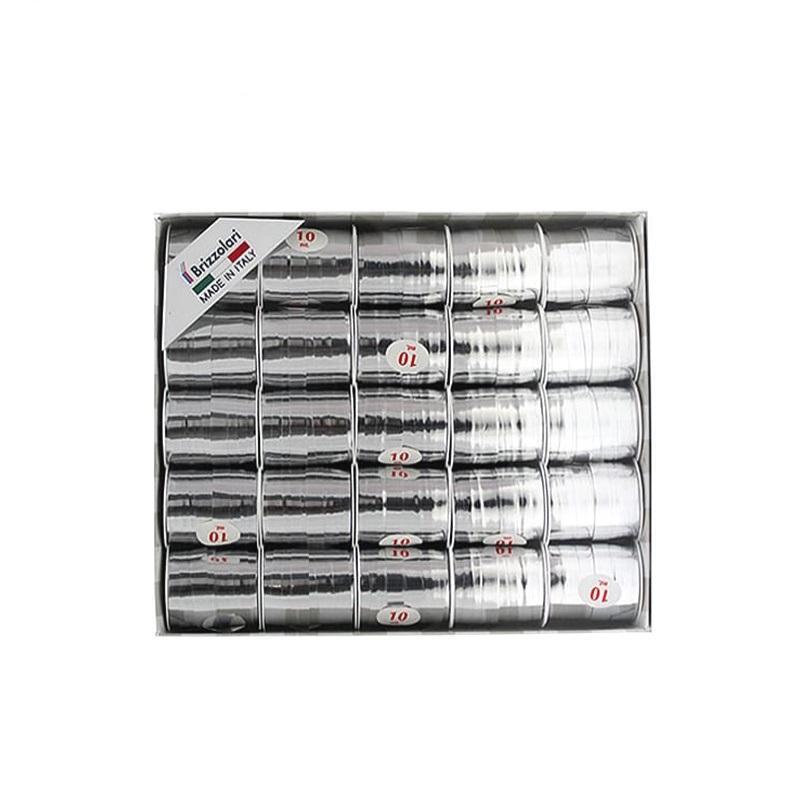 brizzolari brizzolari 25 pz. rocchetti nastri regalo 10mmx10mt argento metal - foto 1