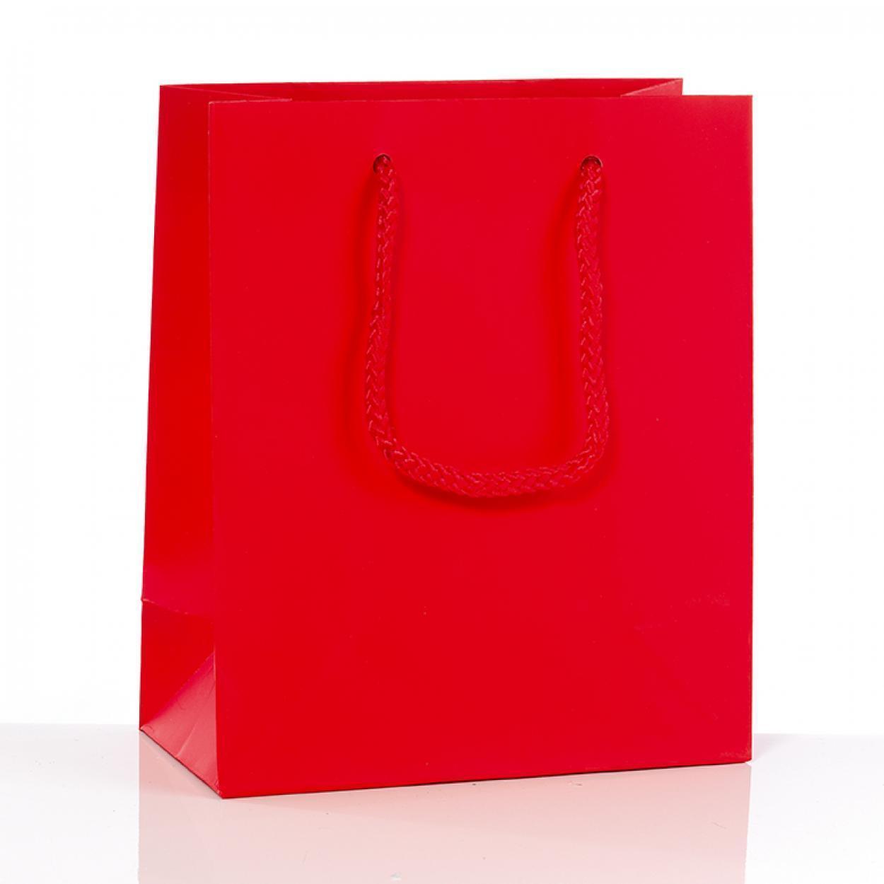 p.n.p. plast pnp buste regalo conf. da 12 pz con manico in cordino 15x12x7 cm rosso - foto 1