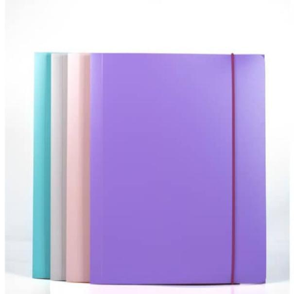 fellowes fellowes cartellina 3 lembi con elastico in ppl formato a4 conf 4 pz. colori assortiti - foto 1