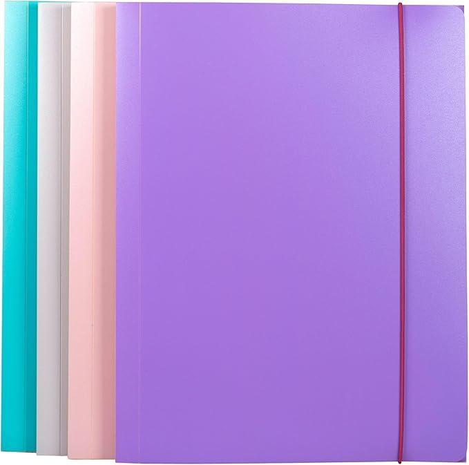 fellowes fellowes cartellina 3 lembi con elastico in ppl formato a4 conf 4 pz. colori assortiti - foto 2