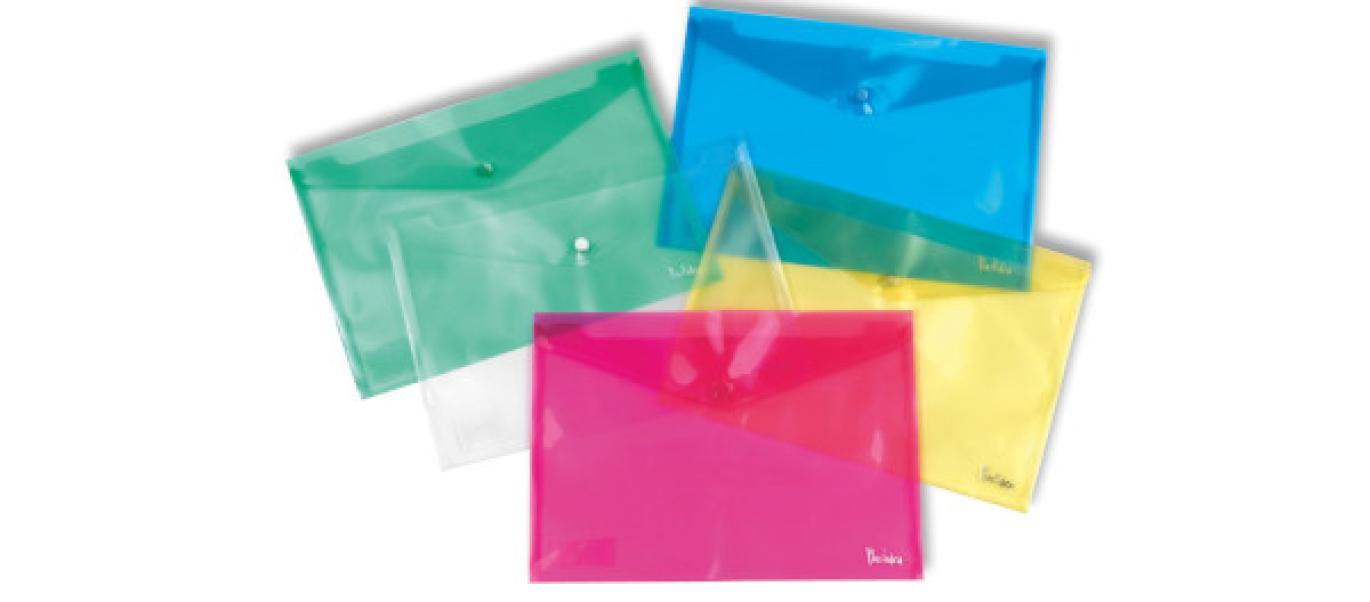 iternet iternet plastidea 10 pz buste con bottone portadocumenti a4 colori assortiti - foto 1