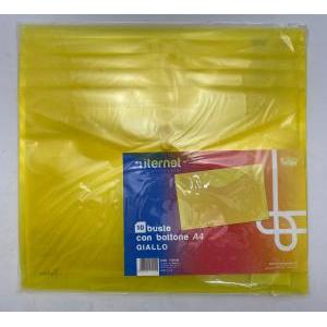 Plastidea 10 pz buste con bottone portadocumenti a4 colore giallo