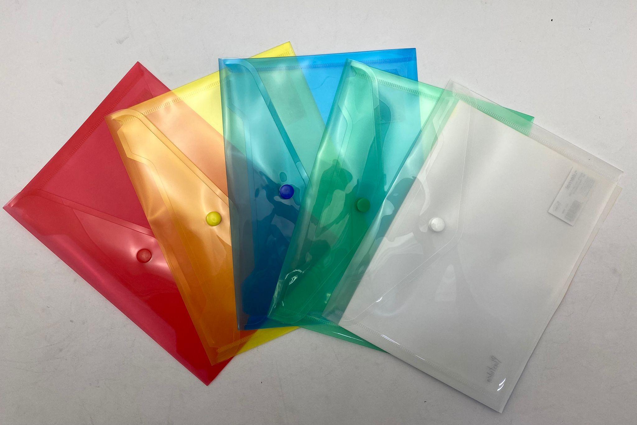 iternet iternet plastidea 5 pz buste con bottone portadocumenti a5 colori assortiti - foto 2