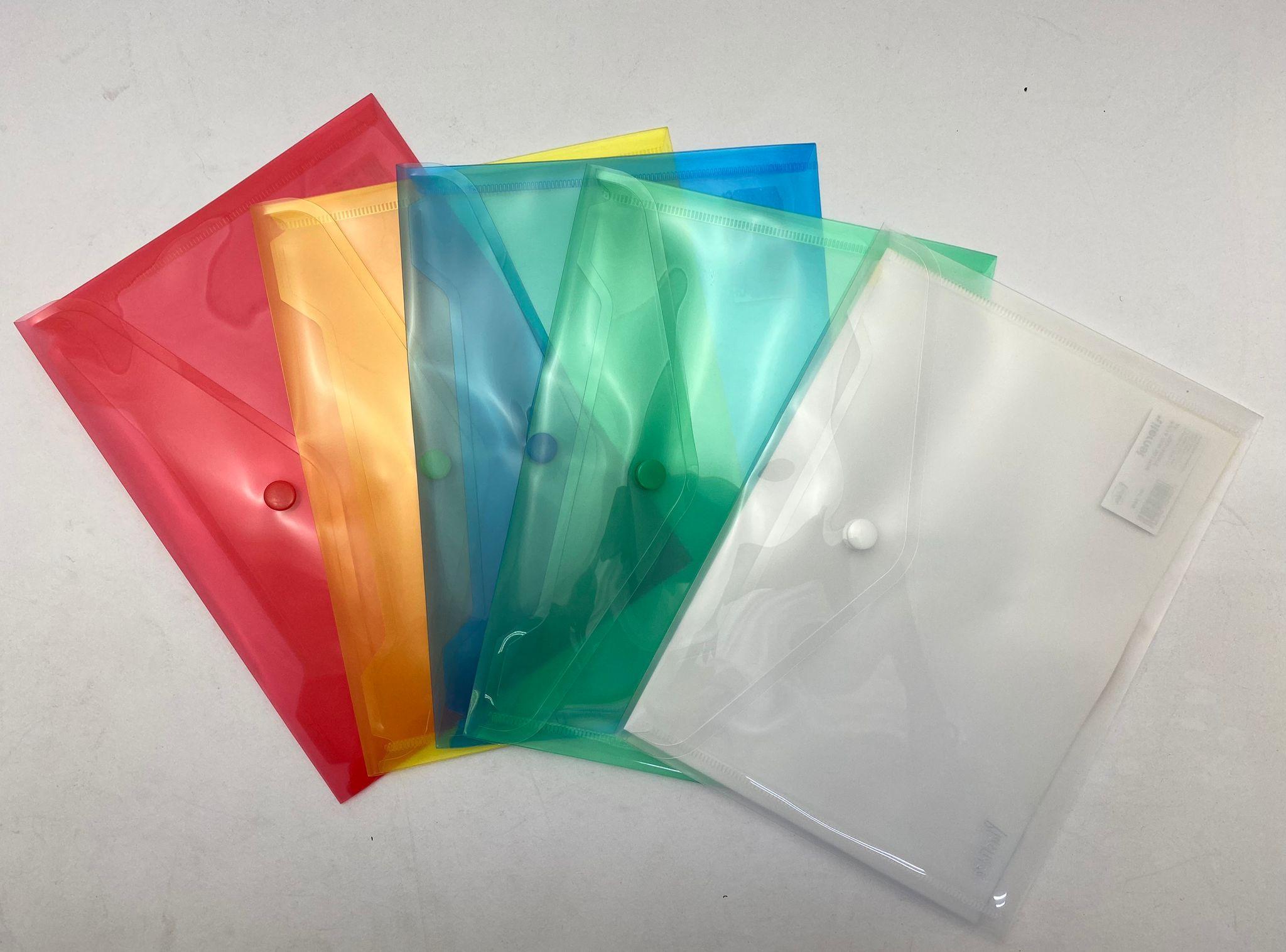 iternet iternet plastidea 5 pz buste con bottone portadocumenti a5 colori assortiti - foto 3