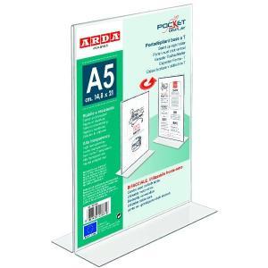 Portadepliant da tavolo formato a5 (14,8x21cm) con base a t