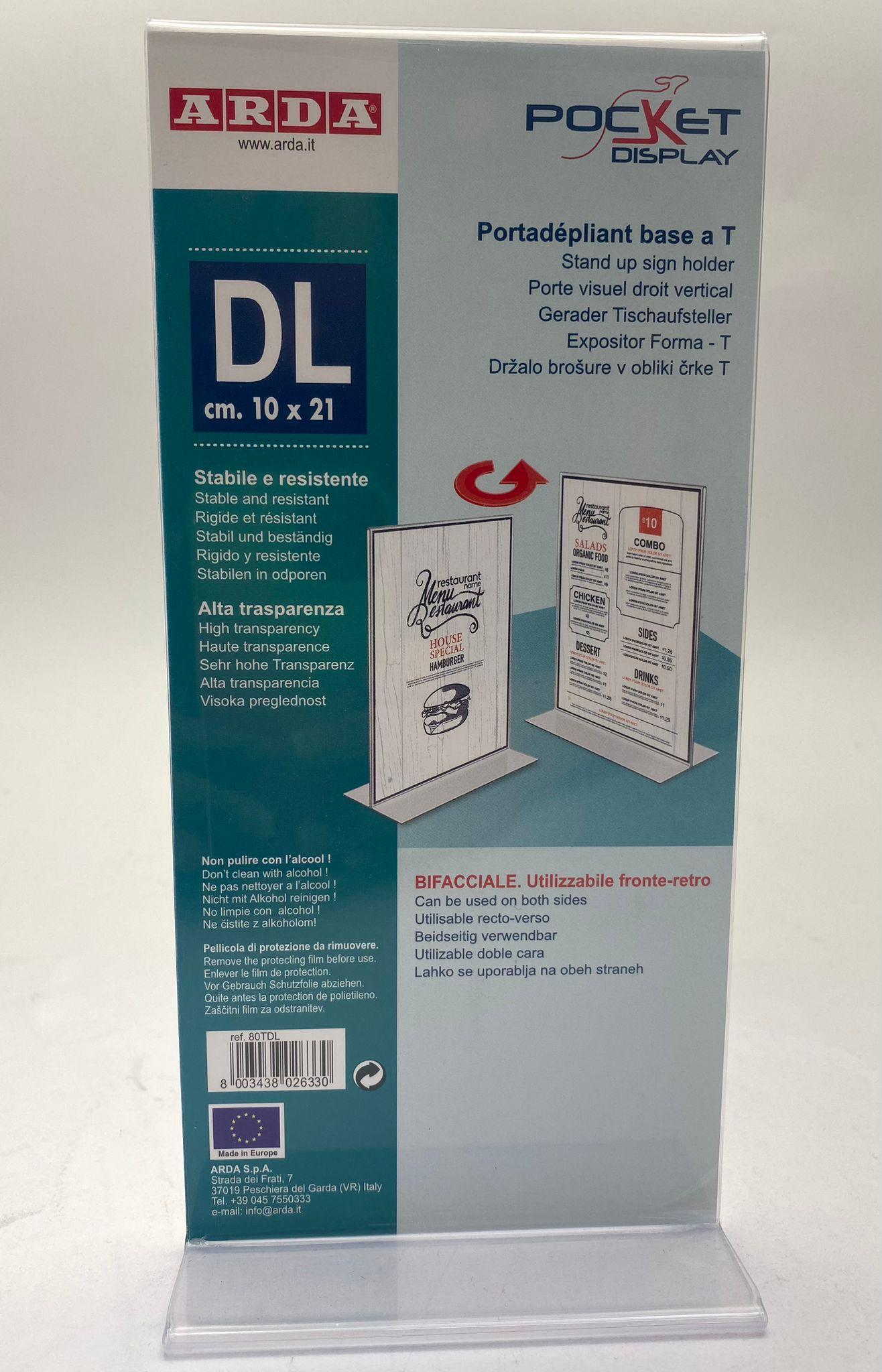 arda arda portadepliant da tavolo con base a t formato dl 10x21cm - foto 1