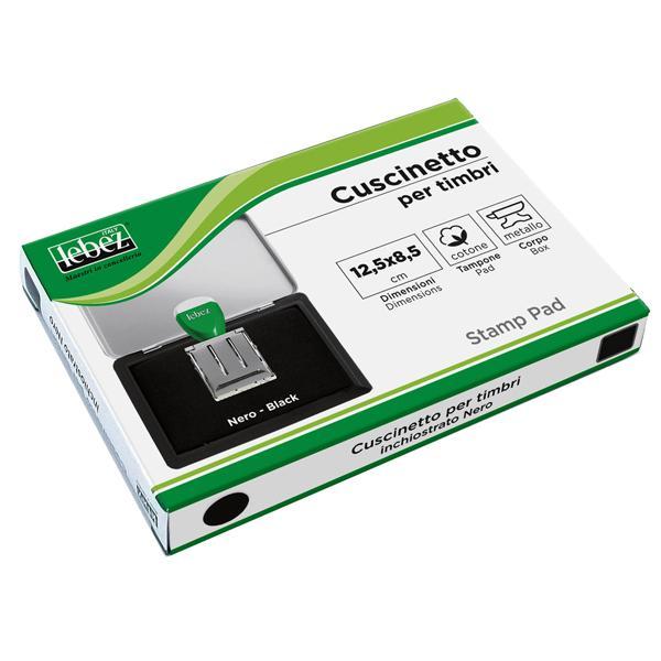 lebez lebez cuscinetto inchiostrato nero per timbri 12,5x8,5cm 1481-ne - foto 1