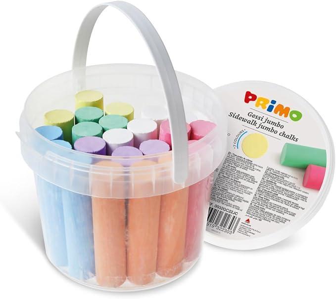primo primo secchiello 22pz gessi jumbo ø18x80mm 7 colori assortiti in calcio carbonato - foto 1