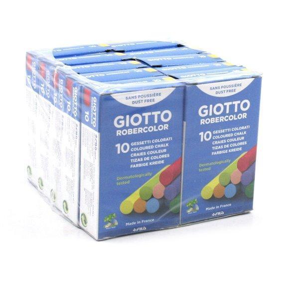 giotto giotto gessi 10 conf. da 10 gessetti colorati per lavagna - foto 1